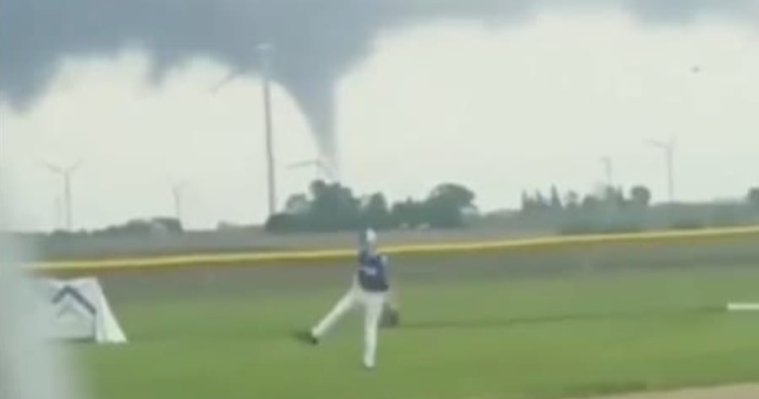 WATCH: Baseball Team Continues to Practice Despite Tornado Being in the Distance