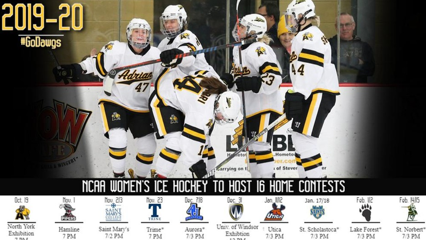 Adrian Women’s Ice Hockey Announces Details for 2019-20 Season