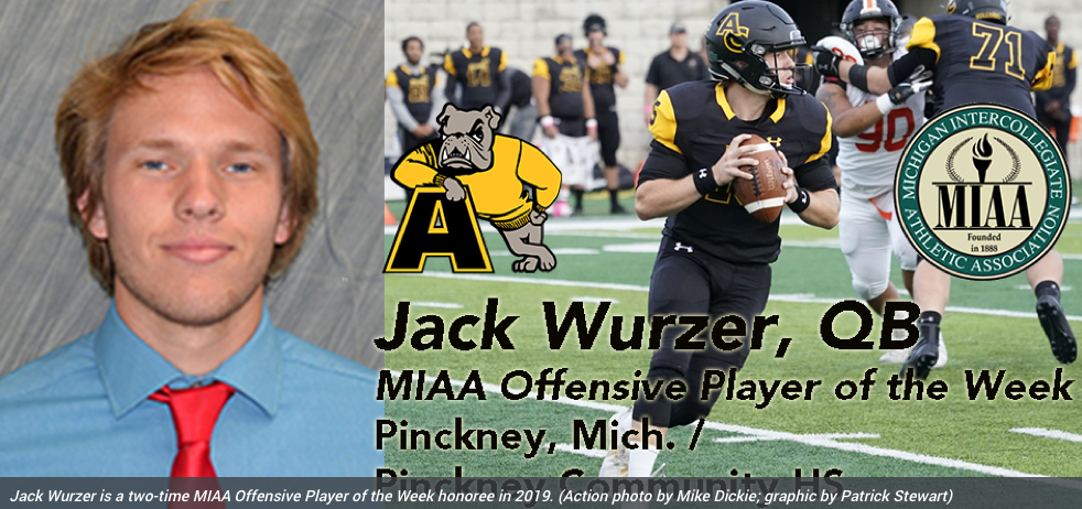 Adrian College’s Jack Wurzer Named MIAA Football Offensive Player of the Week 2nd Time